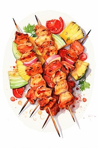 Barbecue grilling grilled skewer. 