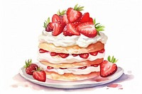 Strawberry cake dessert cream. AI generated Image by rawpixel.