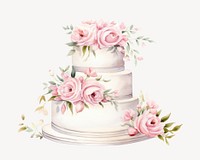 Wedding cake dessert flower. AI generated Image by rawpixel.