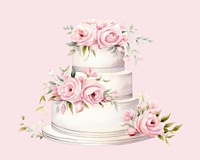 Wedding cake dessert flower. AI generated Image by rawpixel.