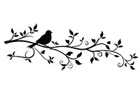 Silhouette bird pattern branch. AI generated Image by rawpixel.