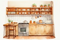 Kitchen furniture cabinet shelf. 