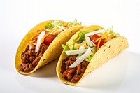 Taco food white background mexican food. 