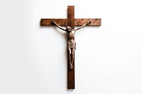 Cross crucifix symbol white background. 