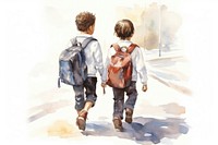 Footwear backpack walking child. AI generated Image by rawpixel.