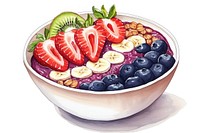 Bowl strawberry blueberry fruit. 