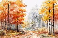 Autumn forest landscape outdoors. 