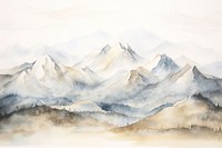 Mountain snow landscape painting. AI generated Image by rawpixel.