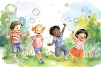 Bubble summer toy togetherness. AI generated Image by rawpixel.