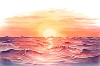 Ocean outdoors painting nature. AI generated Image by rawpixel.