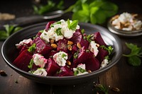 Salad plate food beet. 