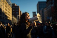 Shouting protest female people. 