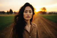 Photography portrait outdoors sunlight. AI generated Image by rawpixel.
