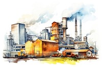 Architecture industry refinery factory. AI generated Image by rawpixel.