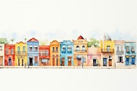 Town architecture building painting. AI generated Image by rawpixel.
