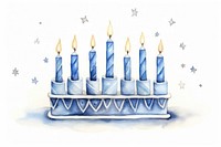 Hanukkah dessert candle cake. 