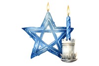 Hanukkah candle white background illuminated. AI generated Image by rawpixel.