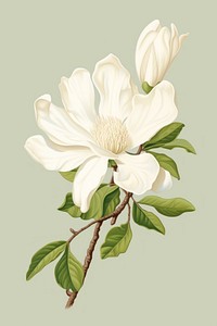 Magnolia blossom flower plant. 