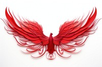 Bird feather red art. 