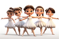 Dancing cartoon ballet doll. AI generated Image by rawpixel.
