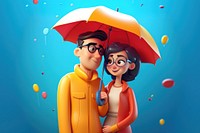 Cartoon adult togetherness affectionate. AI generated Image by rawpixel.