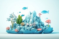 Cartoon nature fish sea. AI generated Image by rawpixel.