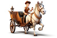 Horse carriage vehicle cartoon mammal. AI generated Image by rawpixel.
