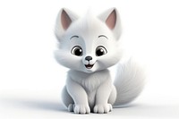 Chubby arctic fox cartoon mammal animal. AI generated Image by rawpixel.