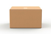 Cardboard box carton white background. 