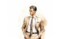 Necktie adult man white background. AI generated Image by rawpixel.