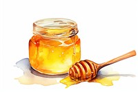 Honey jar food white background. AI generated Image by rawpixel.