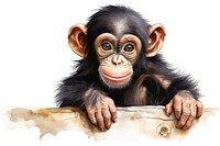 Ape chimpanzee wildlife monkey. AI generated Image by rawpixel.