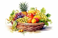 Basket fruit pineapple grapes. AI generated Image by rawpixel.