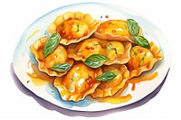 Ravioli plate food meal. AI generated Image by rawpixel.