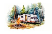 Camping fire outdoors vehicle. AI generated Image by rawpixel.