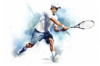 Tennis sports racket player. 