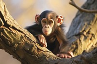 Animal chimpanzee wildlife monkey. AI generated Image by rawpixel.
