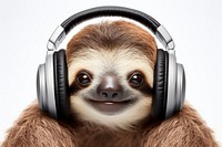 Sloth headphones mammal animal. 