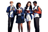 Student adult high school student white background. AI generated Image by rawpixel.