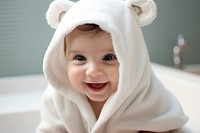 Baby portrait towel photo. 