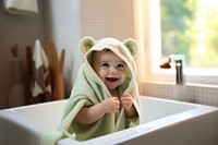 Baby portrait bathtub towel. AI generated Image by rawpixel.