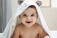 Baby portrait towel photo. AI generated Image by rawpixel.