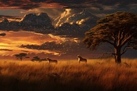 Savanna animal grassland wildlife. AI generated Image by rawpixel.