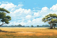 Savanna landscape grassland outdoors. 