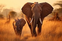 Elephant savanna animal grassland. AI generated Image by rawpixel.