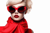 Sunglasses lipstick portrait fashion. AI generated Image by rawpixel.