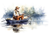 Fishing outdoors vehicle rowboat. 