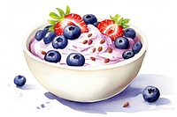 Blueberry dessert berries yogurt. AI generated Image by rawpixel.