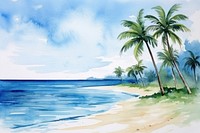 Beach land sea landscape. 