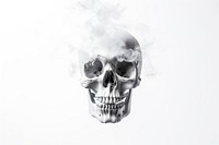 Smoke human human skull monochrome. 